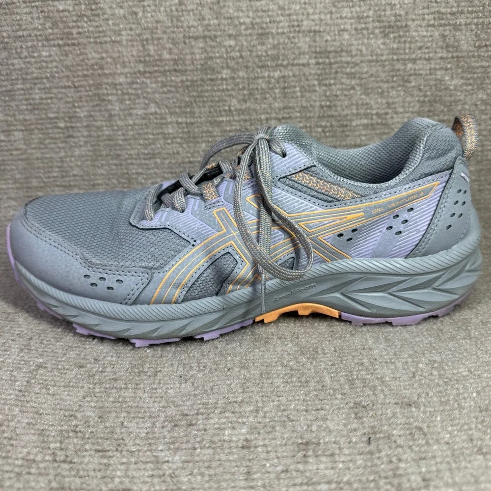 ASICS Gel Venture 9‎ Womens 9 Grey Purple Trail Running Shoes 1012B314 Wide